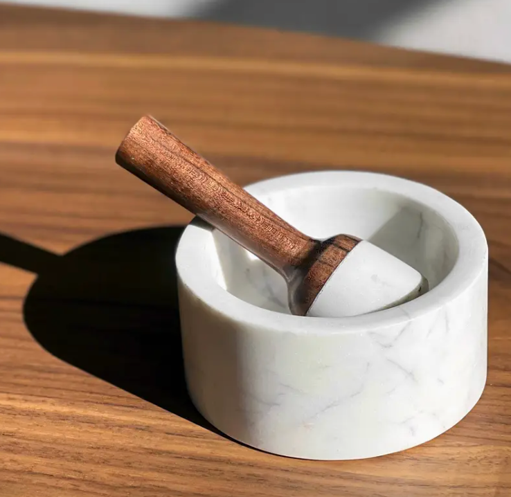 White Marble Mortar & Pestle